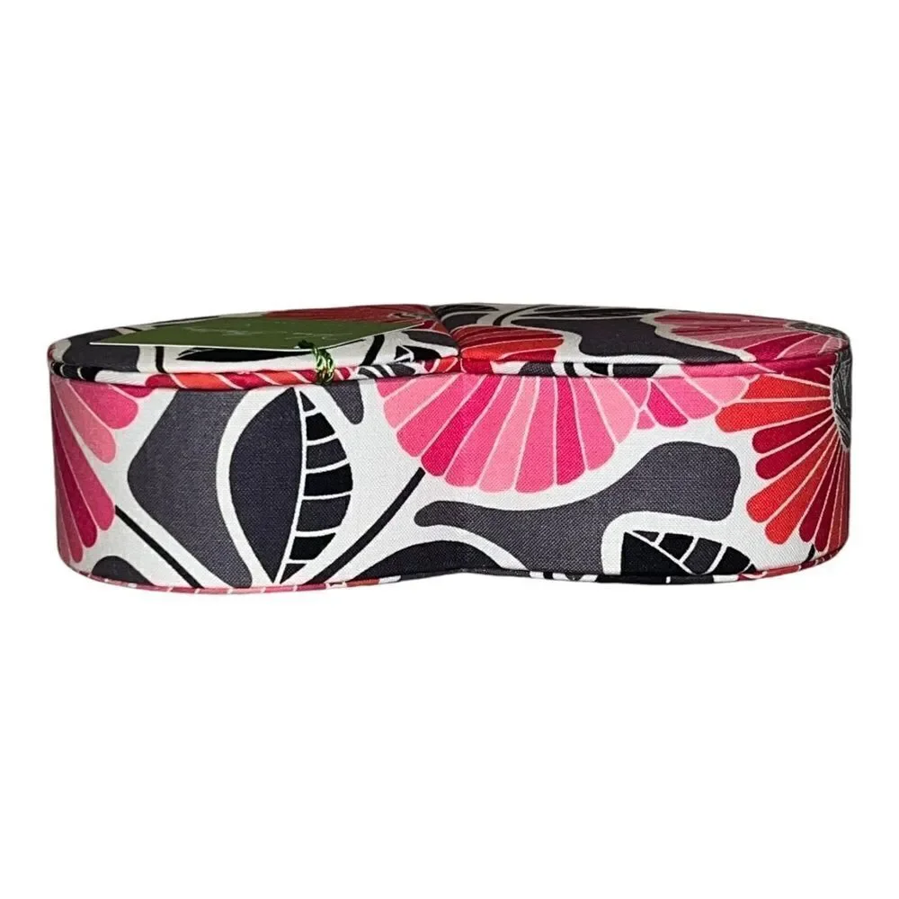 Vera Bradley Cheery Blossoms Heart to Heart Jewelry Case Red Gray NWT